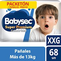 Pañal para bebé Babysec Super Premium Pack XXG x 68