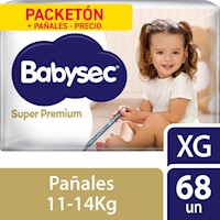 PAÑAL BABYSEC SUPER PREMIUM HIPOALERGÉNICO PACKETÓN XG x68