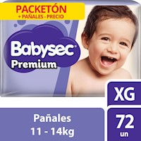 Pañal para bebé Babysec Premium Pack XG 72