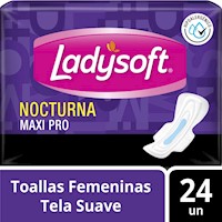 Toallas Femeninas Ladysoft Nocturna Maxi Pro 24 un
