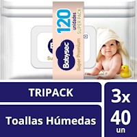 Toallas Húmedas Babysec Super Premium 120 un