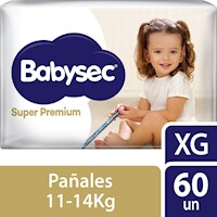 Pañal Babysec Súper Premium Talla XG - Bolsa 60 UN