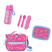 Set Bentgo Lonchera, Porta Lonchera, Cubiertos y Tomatodo - Mariposas