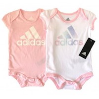 Packx2 Bebecrece Bodysuit Adidas - Blanco y Rosa