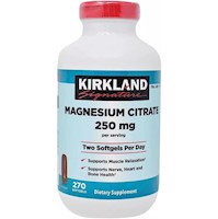 Citrato de Magnesio 250 mg Kirkland - 270 softgel