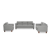 Juego de Sala 3 2 1 Modelo Bangkok gris cemento