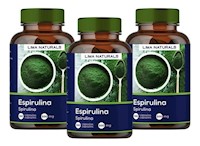 Pack 03 Frascos Espirulina Lima Naturals 100 Capsulas