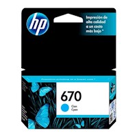 Cartucho de Tinta HP 670 Cian Original CZ114AL para DeskJet e Ink Advantage