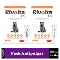 Pack x2 Pipeta Antiparasitario Antipulga Rivolta 2.6 a 7.5kg