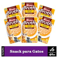 Pack Snack Sopa para Gato Churu Broth Pollo 6 sobres 40gr