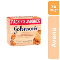 Jabones de Avena Johnsons Reparadora Almendras Avena 110g x3