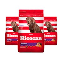 Comida para Perro Adulto Ricocan Multisabores 1kg x3