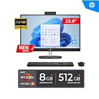 Todo en Uno HP/ AMD Ryzen 5 7520U,4.30GHz / 23.8"FHD/ 8GB DDR5 512GB SSD FREEDOS