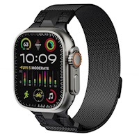 Correa de Acero para Apple Watch Milanese Loop Ultra Negro Magnetico