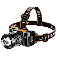 Linterna Frontal LED Recargable Sensor Zoom y 3 Modos de Luz L-T18A N