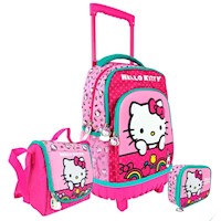 Set Scool Magic Mochirueda Lonchera Cartuchera Hello Kitty Plus