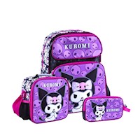 Set Mochila Escolar 3D Kuromi - Scool Magic