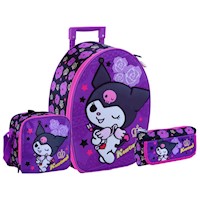 Set Scool Ranger Maleta Lonchera Cartuchera Kuromi 3D