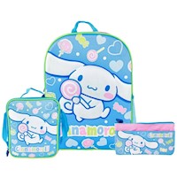 Set Scool Ranger Mochila Lonchera Cartuchera Cinnamoroll 3D