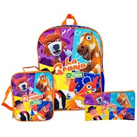 Set Scool Kombat Mochila Lonchera Cartuchera La Granja Del Zenón
