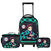 Set Scool Magic Mochirueda Lonchera Cartuchera Demon Slayer Plus