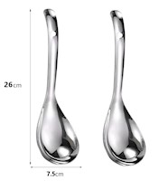 Pack x2 Cuchara Cucharon de alimentos de acero inoxidable 26x7.5cm