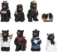 8 figuras de oso negro para Navidad Slifka Sales Co.