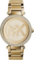 Michael Kors Parker Stainless Steel Watch With Glitz Accents - Gold Logo