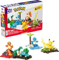 Pokémon Mega Construcción Figuras Acción: Equipo Kanto 130 piezas,4 personajes.