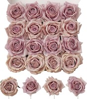 16 rosas artificiales moradas y rosas con tallo TINGE TIME