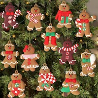 Adornos Navideños 12 piezas de adornos de hombre de jengibre