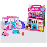 Barbie pet Dreamhouse juego de 2 caras 10 piezas incluye mascotas y accesorios