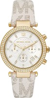Michael Kors Parker Stainless Steel Watch With Glitz Accents - White