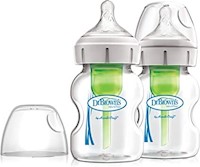 Set x2 unids. Biberones Options+ Boca Ancha Vidrio de 5 oz