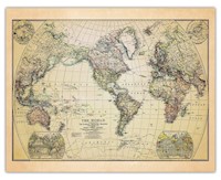 Cuadro de mapa del mundo vintage de 1922 Buzz Unplugged