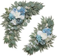 pack de 2 guirnaldas de rosas azul marfil