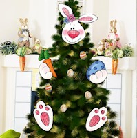 Adorno decorativo para árbol de Navidad de conejo de Pascua