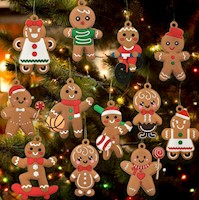 Adornos Navideños 12 adornos de hombre de jengibre