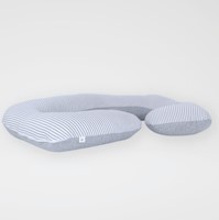 COJÍN MULTIFUNCIONAL - ALMOHADA DE EMBARAZO GRIS RAYAS