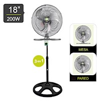 Ventilador Pedestal De 18″ 200 W BK-8218VI BOSSKO Negro