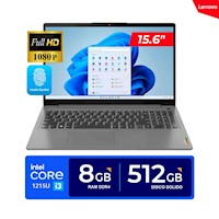 LAPTOP LENOVO IdeaPad 3 / 15.6" FHD / Core i3-1215U, 4.40GHz 8GB DDR4-3200MHz, 512GB SSD/ FREEDOS