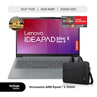 Laptop Lenovo Ideapad Slim 3 AMD Ryzen 5 7520U 8GB 512GB SSD FHD