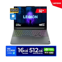 LAPTOP LENOVO LEGION SLIM 5 / 16" WQXGA,IPS / Ci7-13700H, 5.0GHz/ 16GB DDR5, 512GB/ RTX 4060 8GB/ Win11 Home