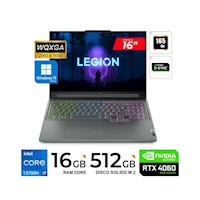 LAPTOP LENOVO LEGION SLIM 5 16IRH8 16" WQXGA IPS Core i7-13700H 2.4/5.0GHz 16GB DDR5-5200 512GB GEFORCE RTX 4060 8G W11 HOME SL 64 BITS