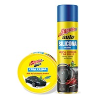 Silicona 360 ml + Cera de Auto 200 gr Sapolio