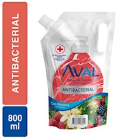 Jabón Líquido Antibacterial Frutos Rojos Aval - Doypack 800 ml