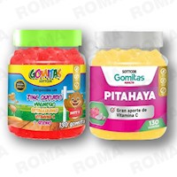 PACK 2 GOMITAS ZINC QUELADO NIÑOS  + PITAHAYA ADULTOS SOTTCORLABS