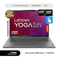 Laptop Lenovo Yoga7 2 en 1 AMD Ryzen 7-8840HS 16GB 1TB SSD 14" OLED WUXGA