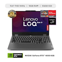 Laptop Lenovo LOQ AMD Ryzen 7 7435HS 16GB 512GB SSD NVIDIA RTX 4050 83JC00M8LM