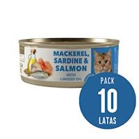 Amity Caballa Sardina y Salmón para Gatos Adultos Lata 80gr x10 und